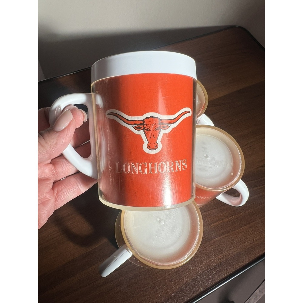 VINTAGE Texas Longhorns Thermo-Serv Cup Set of 5